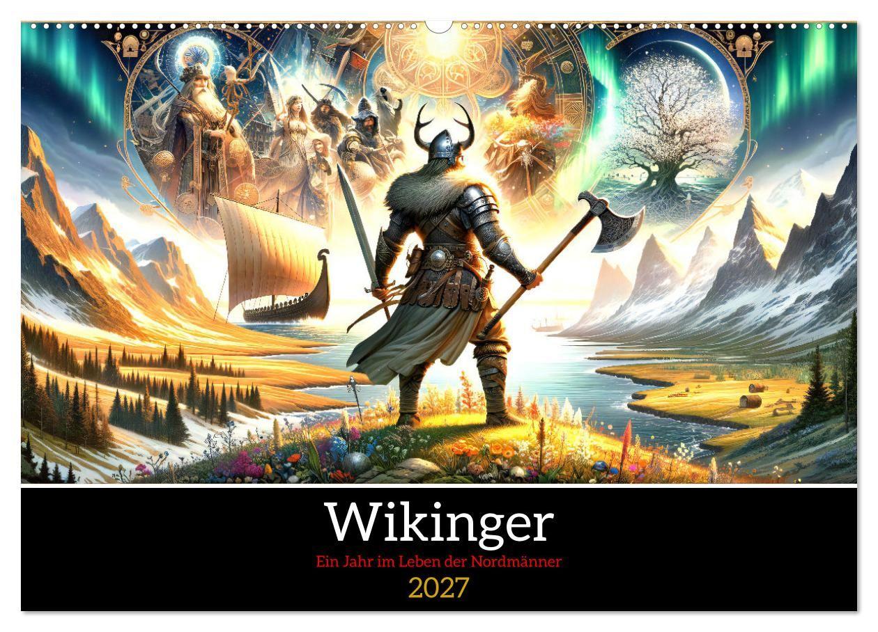 Kalender/Terminbuch Wikinger - Ein Jahr im Leben der Nordmänner (Wandkalender 2027 DIN A2 quer), CALVENDO Monatskalender Calvendo
