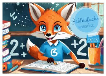 Naptár/Határidőnapló Schlaufuchs - Abenteuer Schule (Wandkalender 2027 DIN A2 quer), CALVENDO Monatskalender Calvendo
