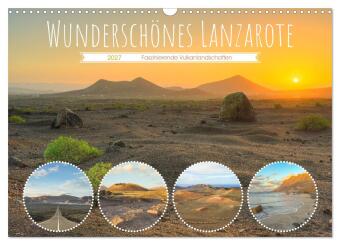 Naptár/Határidőnapló Wunderschönes Lanzarote (Wandkalender 2027 DIN A3 quer), CALVENDO Monatskalender Calvendo
