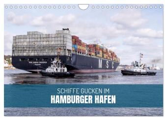 Naptár/Határidőnapló Schiffe gucken im Hamburger Hafen (Wandkalender 2027 DIN A4 quer), CALVENDO Monatskalender Calvendo