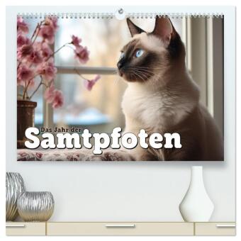 Kalender/Terminbuch Das Jahr der Samtpfoten (hochwertiger Premium Wandkalender 2027 DIN A2 quer), Kunstdruck in Hochglanz Calvendo