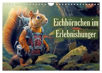Naptár/Határidőnapló Eichhörnchen im Erlebnishunger (Wandkalender 2027 DIN A4 quer), CALVENDO Monatskalender Calvendo