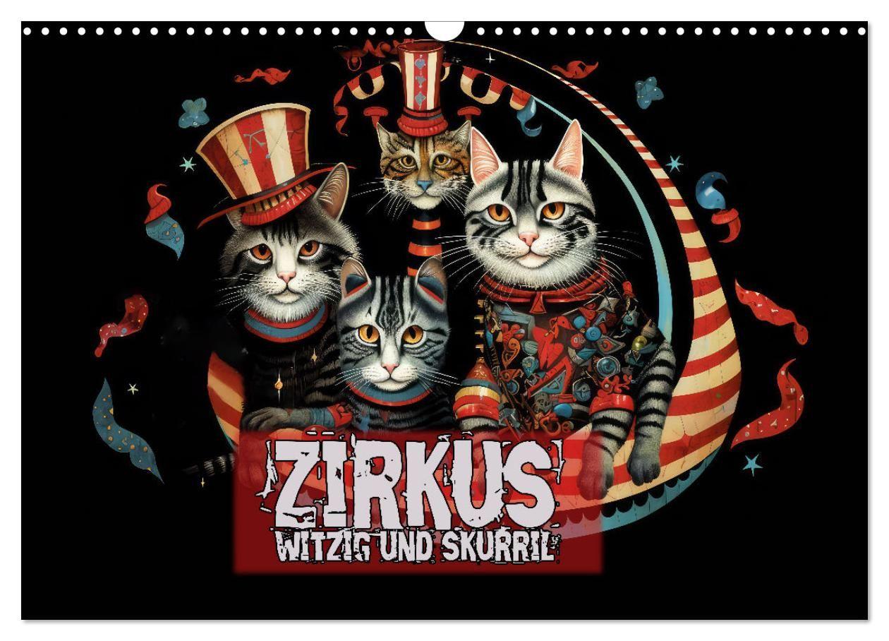 Kalender/agenda Zirkus Witzig und skurril (Wandkalender 2027 DIN A3 quer), CALVENDO Monatskalender Calvendo