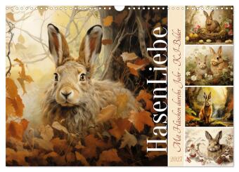 Календар/тефтер Hasenliebe (Wandkalender 2027 DIN A3 quer), CALVENDO Monatskalender Calvendo
