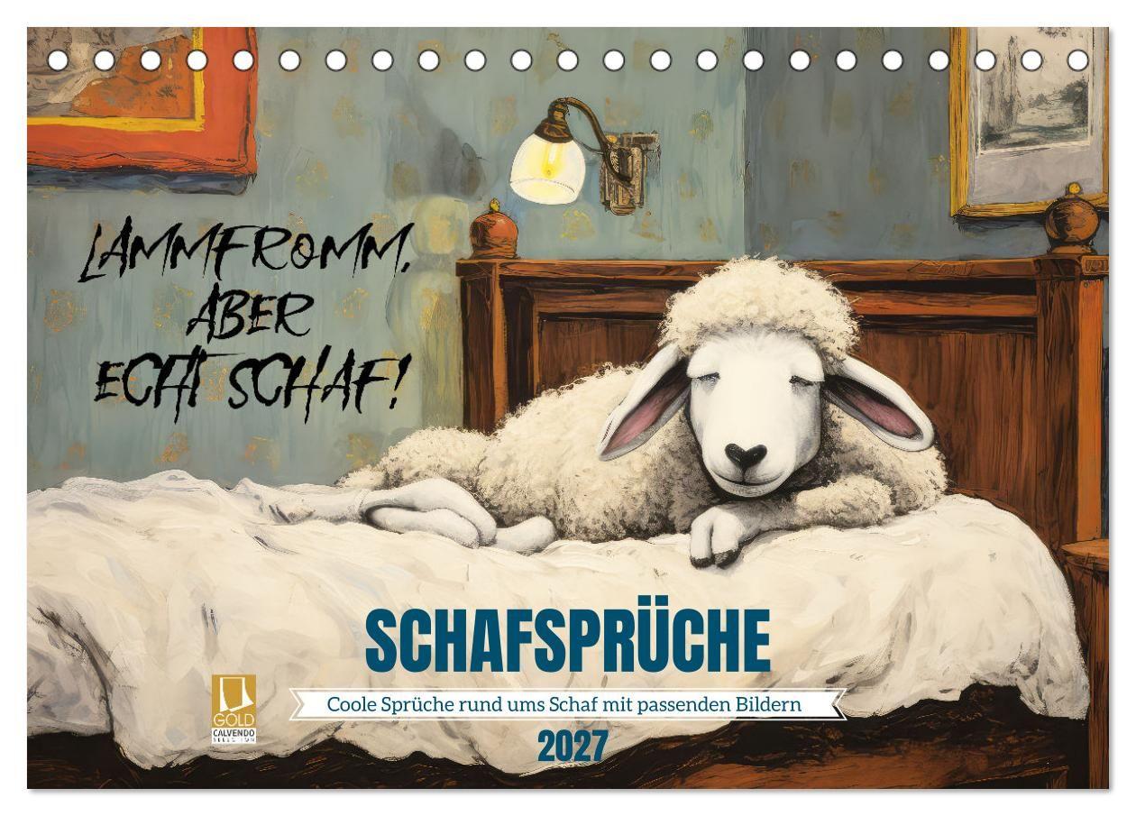 Calendário/Diário Schafsprüche (Tischkalender 2027 DIN A5 quer), CALVENDO Monatskalender Calvendo