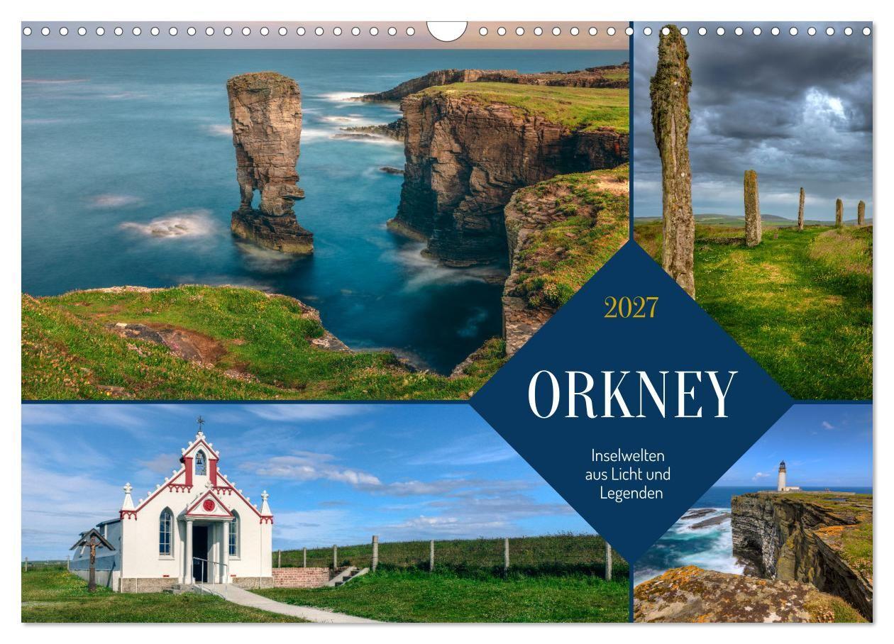 Kalender/agenda Orkney, Inselwelten aus Licht und Legenden. (Wandkalender 2027 DIN A3 quer), CALVENDO Monatskalender Calvendo
