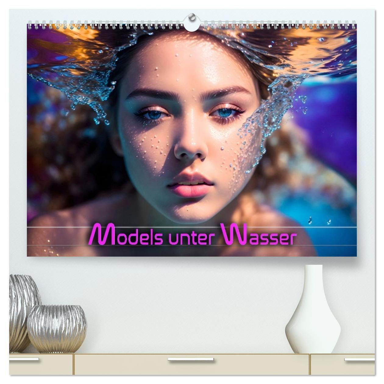 Kalendář/Diář Models unter Wasser (hochwertiger Premium Wandkalender 2027 DIN A2 quer), Kunstdruck in Hochglanz Calvendo