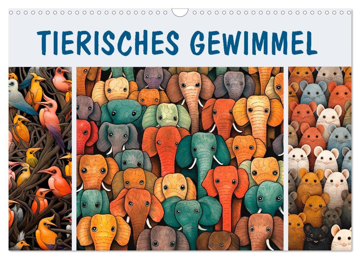 Kalendár/Diár Tierisches Gewimmel (Wandkalender 2027 DIN A3 quer), CALVENDO Monatskalender Calvendo