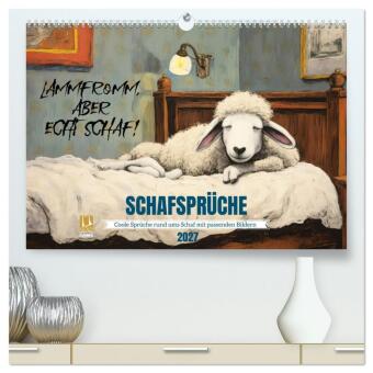 Naptár/Határidőnapló Schafsprüche (hochwertiger Premium Wandkalender 2027 DIN A2 quer), Kunstdruck in Hochglanz Calvendo