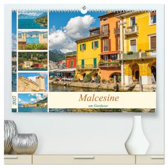 Kalendár/Diár Malcesine am Gardasee (hochwertiger Premium Wandkalender 2027 DIN A2 quer), Kunstdruck in Hochglanz Calvendo