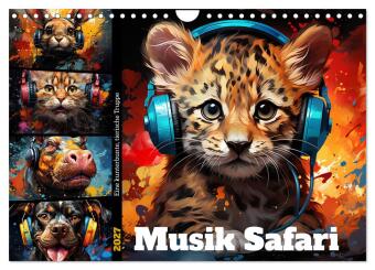 Kalender/Terminbuch Musik Safari (Wandkalender 2027 DIN A4 quer), CALVENDO Monatskalender Calvendo
