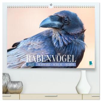 Kalender/agenda Rabenvögel: Schwarz, schlau, schön (hochwertiger Premium Wandkalender 2027 DIN A2 quer), Kunstdruck in Hochglanz Calvendo