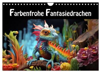 Kalender/Terminbuch Farbenfrohe Fantasiedrachen (Wandkalender 2027 DIN A4 quer), CALVENDO Monatskalender Calvendo