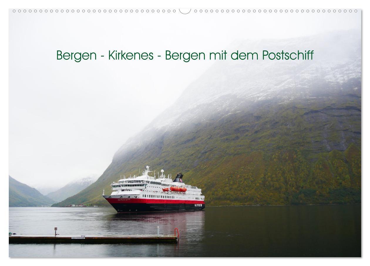Kalender/Terminbuch Bergen - Kirkenes - Bergen mit dem Postschiff (Wandkalender 2027 DIN A2 quer), CALVENDO Monatskalender Calvendo
