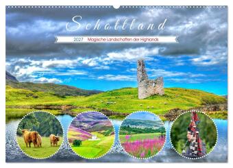 Kalender/Terminbuch Schottland - Magische Landschaften der Highlands (Wandkalender 2027 DIN A2 quer), CALVENDO Monatskalender Calvendo