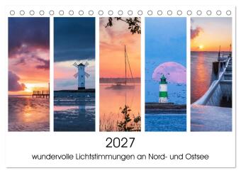 Naptár/Határidőnapló 2027 - wundervolle Lichtstimmungen an Nord- und Ostsee (Tischkalender 2027 DIN A5 quer), CALVENDO Monatskalender Calvendo
