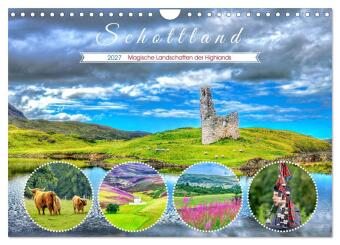 Naptár/Határidőnapló Schottland - Magische Landschaften der Highlands (Wandkalender 2027 DIN A4 quer), CALVENDO Monatskalender Calvendo