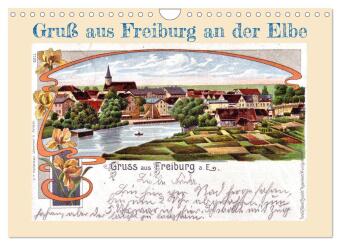 Naptár/Határidőnapló Gruß aus Freiburg an der Elbe (Wandkalender 2027 DIN A4 quer), CALVENDO Monatskalender Calvendo