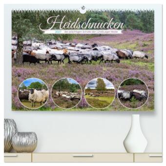 Naptár/Határidőnapló Heidschnucken, die prächtigen Schafe der Lüneburger Heide (hochwertiger Premium Wandkalender 2027 DIN A2 quer), Kunstdruck in Hochglanz Calvendo