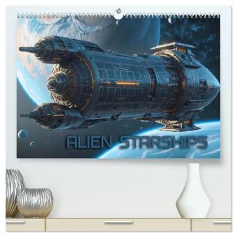 Kalender/Terminbuch Alien Starships (hochwertiger Premium Wandkalender 2027 DIN A2 quer), Kunstdruck in Hochglanz Calvendo