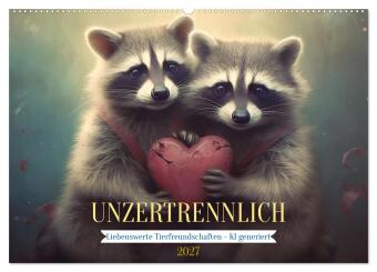 Naptár/Határidőnapló Unzertrennlich (Wandkalender 2027 DIN A2 quer), CALVENDO Monatskalender Calvendo