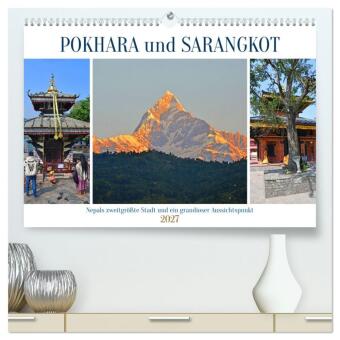 Naptár/Határidőnapló POKHARA und SARANGKOT (hochwertiger Premium Wandkalender 2027 DIN A2 quer), Kunstdruck in Hochglanz Calvendo