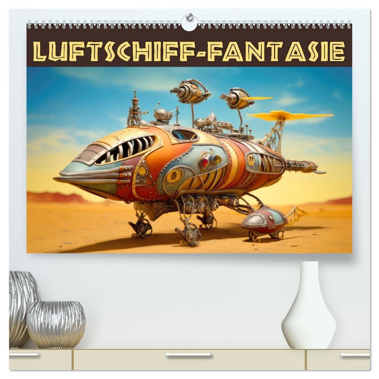 Kalender/Terminbuch Luftschiff-Fantasie (hochwertiger Premium Wandkalender 2027 DIN A2 quer), Kunstdruck in Hochglanz Calvendo