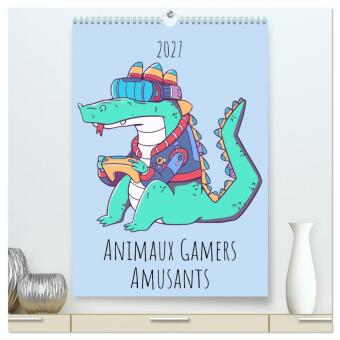 Kalendár/Diár Animaux Gamers Amusants (Calendrier mural haut de gamme 2027 DIN A2 horizontal), CALVENDO calendrier mensuel Calvendo