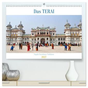 Naptár/Határidőnapló Das TERAI, Nepals fruchtbare Tiefebene (hochwertiger Premium Wandkalender 2027 DIN A2 quer), Kunstdruck in Hochglanz Calvendo