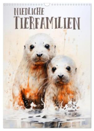 Kalender/agenda Niedliche Tierfamilien (Wandkalender 2027 DIN A3 hoch), CALVENDO Monatskalender Calvendo