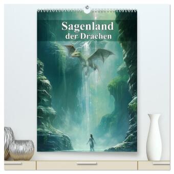 Kalender/agenda Sagenland der Drachen (hochwertiger Premium Wandkalender 2027 DIN A2 hoch), Kunstdruck in Hochglanz Calvendo
