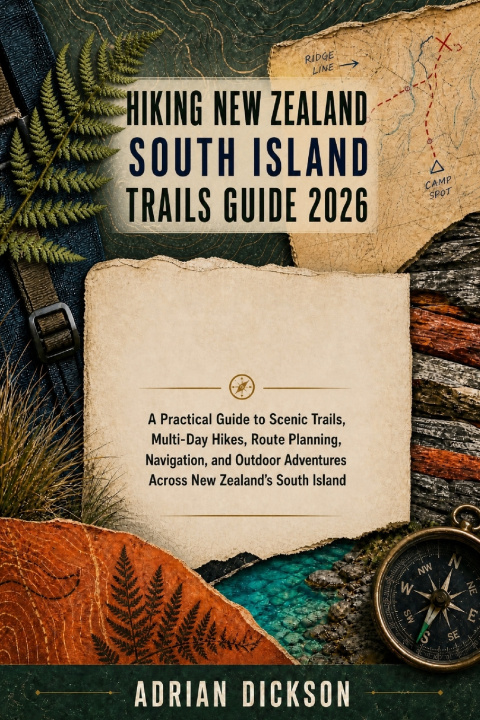 Livro Hiking New Zealand South Island Trails Guide 2026 Adrian Dickson