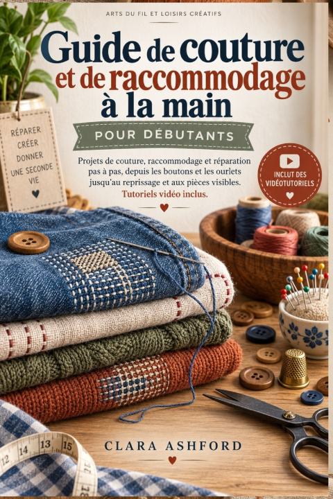 Livro Guide de couture et de raccommodage à la main pour débutants Clara Ashford
