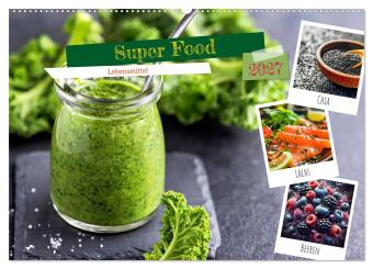 Naptár/Határidőnapló Super Food - Lebensmittel (Wandkalender 2027 DIN A2 quer), CALVENDO Monatskalender Calvendo