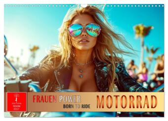 Kalendár/Diár Frauen Power Motorrad (Wandkalender 2027 DIN A3 quer), CALVENDO Monatskalender Calvendo