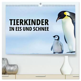 Naptár/Határidőnapló Tierkinder in Eis und Schnee (hochwertiger Premium Wandkalender 2027 DIN A2 quer), Kunstdruck in Hochglanz Calvendo