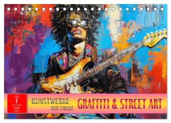 Naptár/Határidőnapló Graffiti & Street Art - Kunstwerke der Straße (Tischkalender 2027 DIN A5 quer), CALVENDO Monatskalender Calvendo