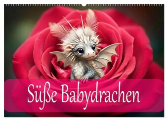 Kalendář/Diář Süße Babydrachen (Wandkalender 2027 DIN A2 quer), CALVENDO Monatskalender Calvendo