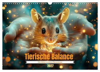 Naptár/Határidőnapló Tierische Balance (Wandkalender 2027 DIN A3 quer), CALVENDO Monatskalender Calvendo