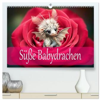 Naptár/Határidőnapló Süße Babydrachen (hochwertiger Premium Wandkalender 2027 DIN A2 quer), Kunstdruck in Hochglanz Calvendo
