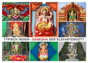 Kalender/Terminbuch Typisch Indien - Ganesha der Elefantengott (Wandkalender 2027 DIN A3 quer), CALVENDO Monatskalender Calvendo