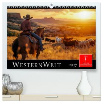Kalendár/Diár Westernwelt (hochwertiger Premium Wandkalender 2027 DIN A2 quer), Kunstdruck in Hochglanz Calvendo