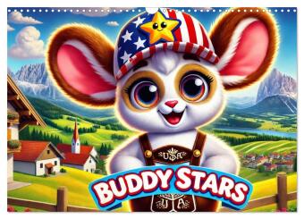 Naptár/Határidőnapló Buddy Stars - Abenteuer für Kinder (Wandkalender 2027 DIN A3 quer), CALVENDO Monatskalender Calvendo