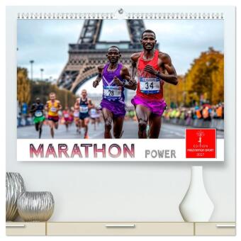 Naptár/Határidőnapló Marathon Power (hochwertiger Premium Wandkalender 2027 DIN A2 quer), Kunstdruck in Hochglanz Calvendo