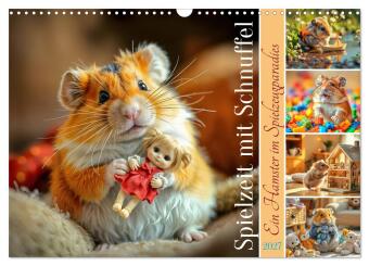 Kalender/Terminbuch Spielzeit mit Schnuffel - Ein Hamster im Spielzeugparadies (Wandkalender 2027 DIN A3 quer), CALVENDO Monatskalender Calvendo