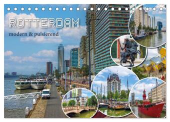 Naptár/Határidőnapló Rotterdam - modern und pulsierend (Tischkalender 2027 DIN A5 quer), CALVENDO Monatskalender Calvendo