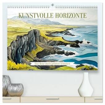 Naptár/Határidőnapló Kunstvolle Horizonte (hochwertiger Premium Wandkalender 2027 DIN A2 quer), Kunstdruck in Hochglanz Calvendo