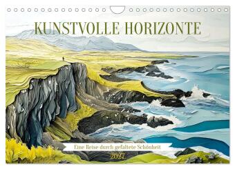 Naptár/Határidőnapló Kunstvolle Horizonte (Wandkalender 2027 DIN A4 quer), CALVENDO Monatskalender Calvendo