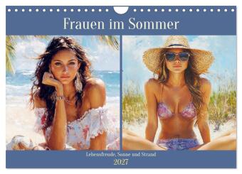 Naptár/Határidőnapló Frauen im Sommer. Lebensfreude, Sonne und Strand (Wandkalender 2027 DIN A4 quer), CALVENDO Monatskalender Calvendo