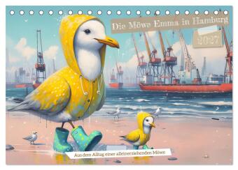 Kalender/Terminbuch Die Möwe Emma in Hamburg (Tischkalender 2027 DIN A5 quer), CALVENDO Monatskalender Calvendo
